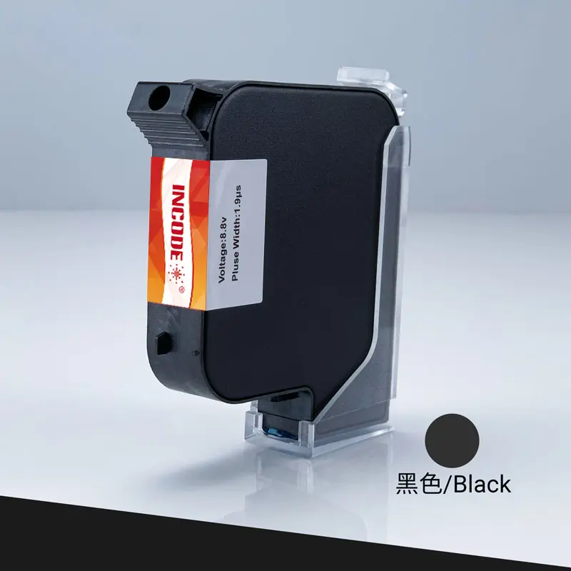 INCODE Black Solvent Based Fast Dry TIJ One-Inch Ink Cartridge